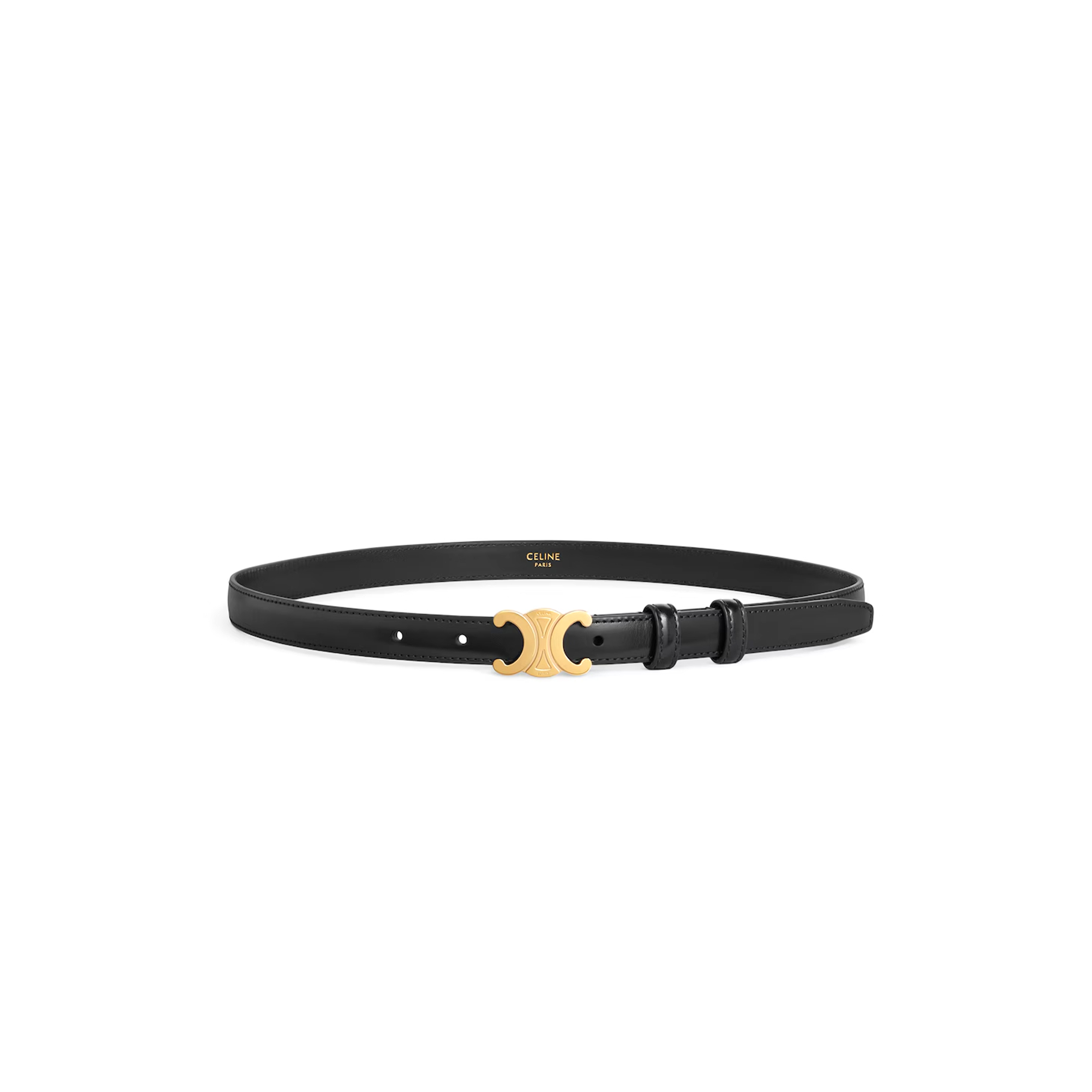 CELINE SMALL 18MM TRIOMPHE BELT IN TAURILLON LEATHER 45AX63A01.38NO